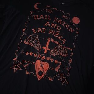 Black Craft Cult T-Shirt " Hell Satan And Eat Pizza " 3XL